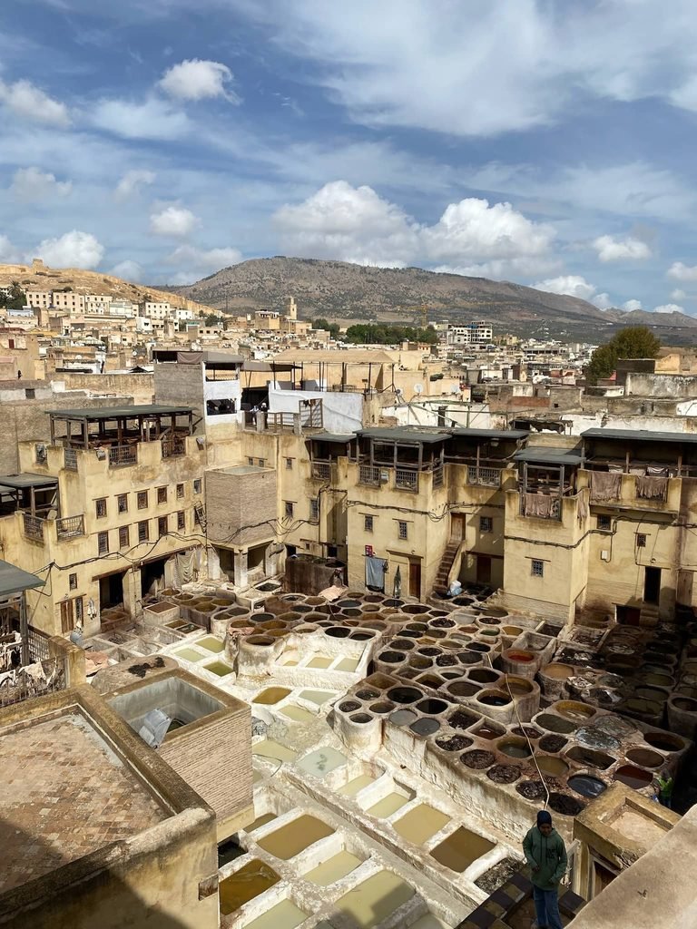 the tanneries, pools for tanning leather set in amongst the town