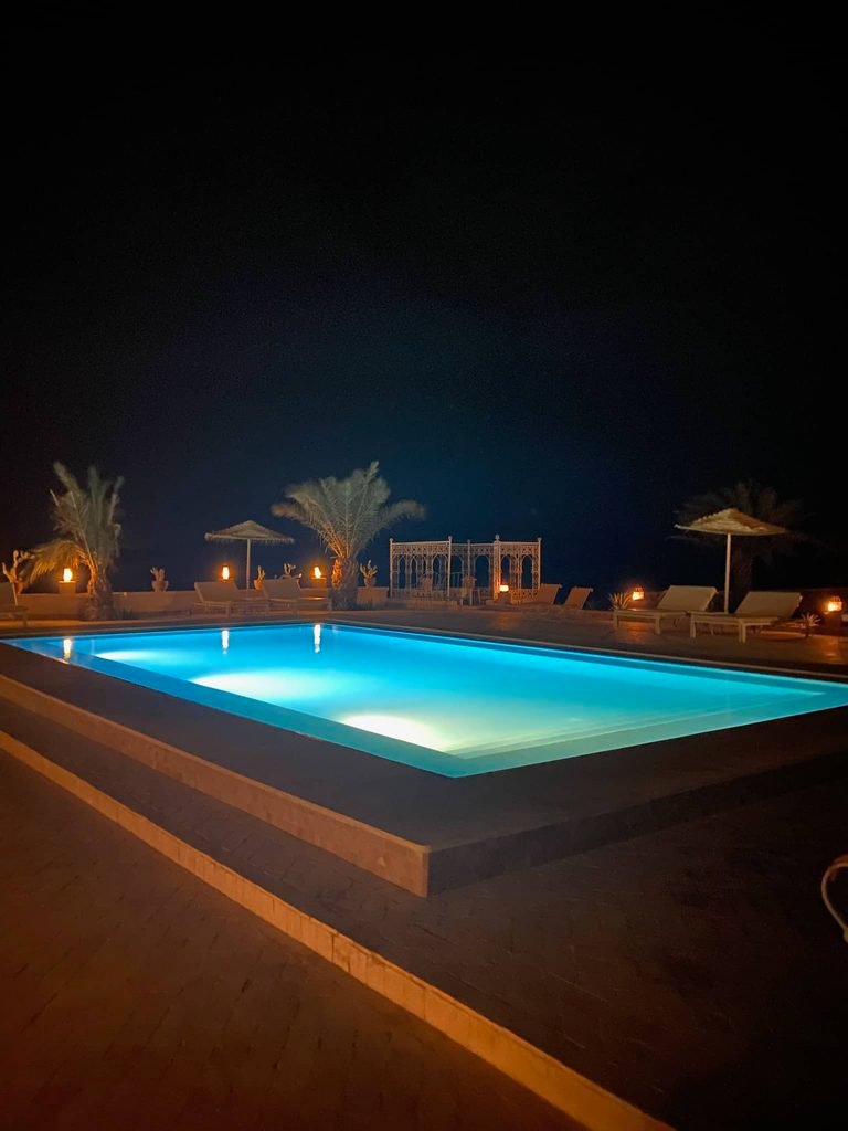 pool by sahara at night