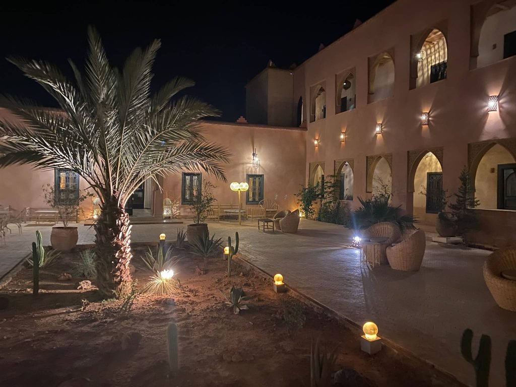 Riad at night time
