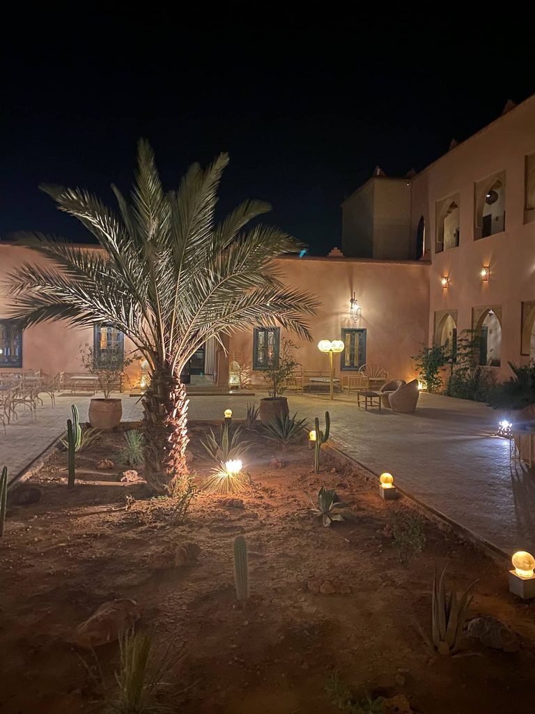 riad Madu lit up at night