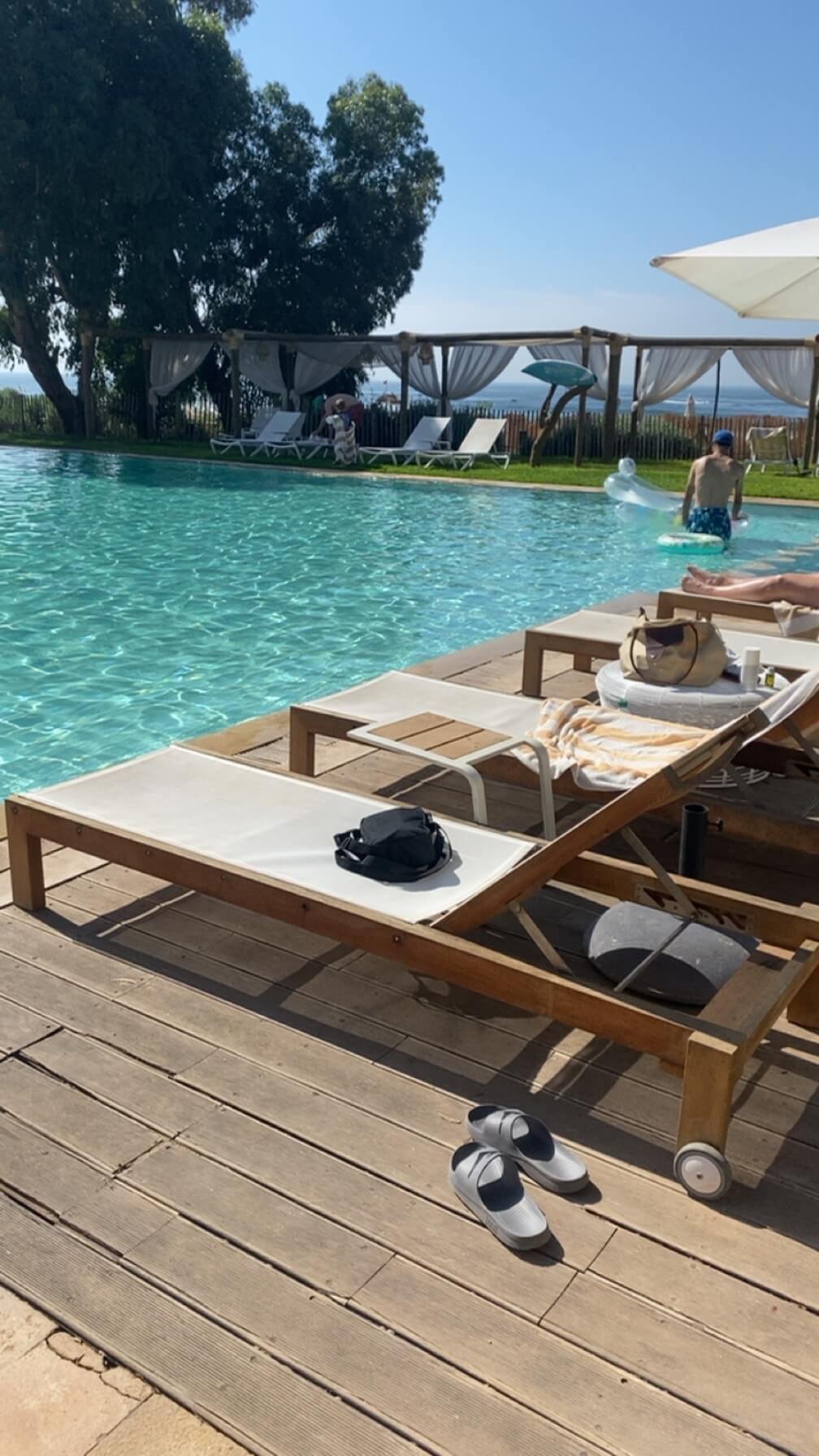 pool and sun loungers