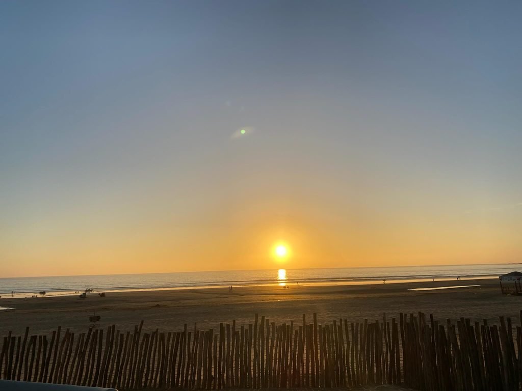 sunset over the beach