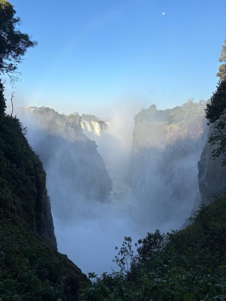 view of victoria falls and mist