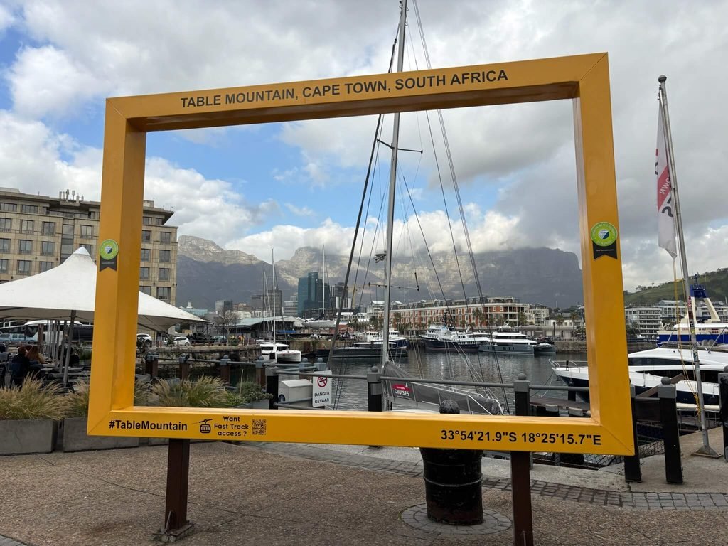 view through frame towards table mountain