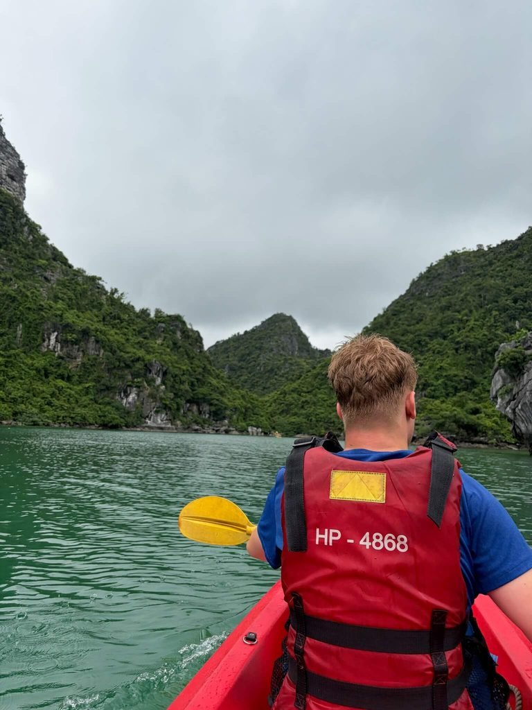 kayaking on the sea - back of head