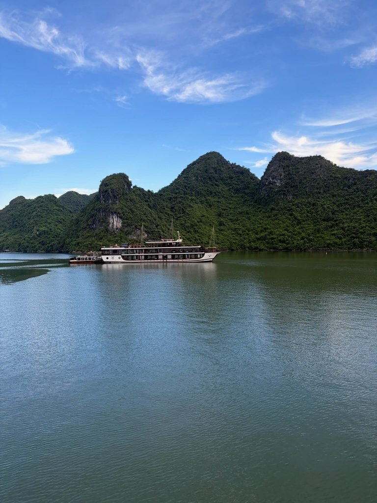 view of bay and another cruise boat