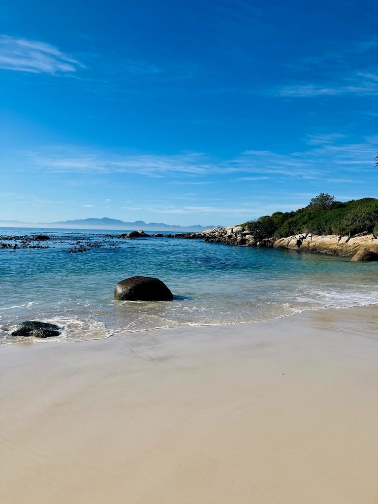 beautiful blue sky view from cape peninsula over the sea