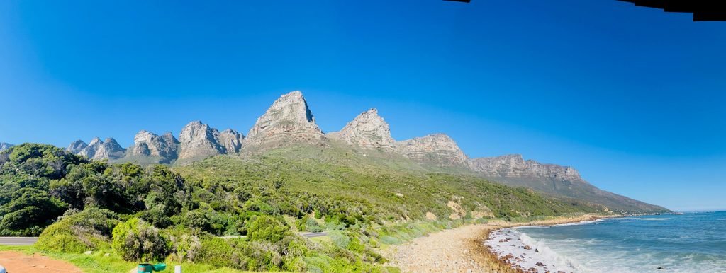 views over Chapman's Peak with blue sky